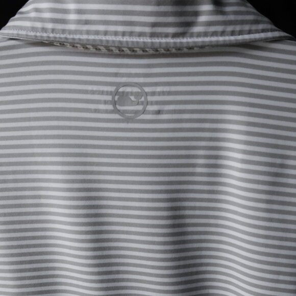 Buffalo Bills Vineyard Vines Performance Gray Striped Stretch Polo (XL) 🏈 - Picture 3 of 8